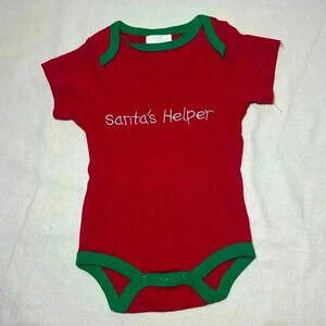 Santa's Helper - NTWO short sleeve newborn  baby onesie top/shirt. Size 0-3 mo
